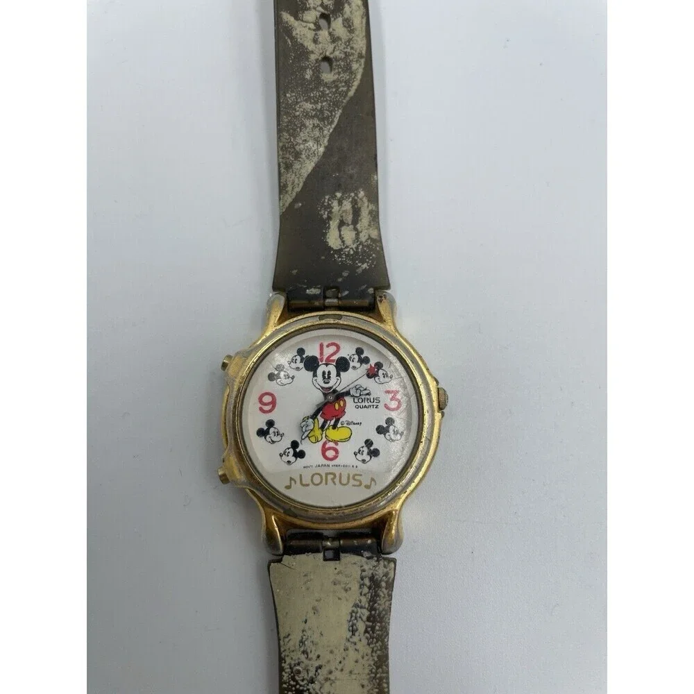 Disney Lorus Mickey Mouse Musical Quartz Watch 34mm New Battery Read